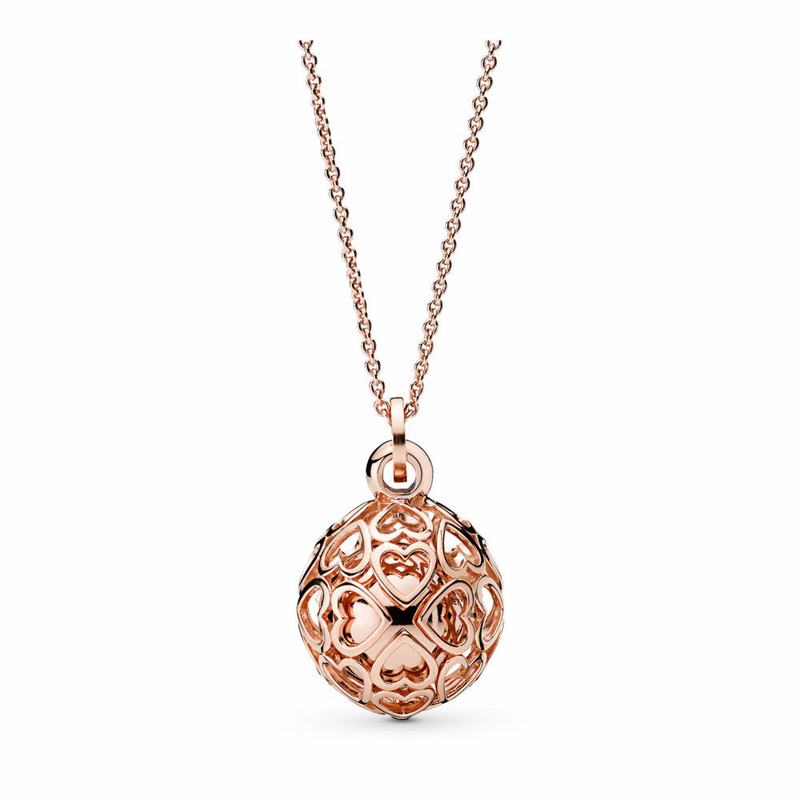 Pandora Rose™ Harmonious Hearts Chime Necklace Egypt UO3951248